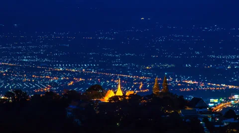 Time Lapse Wat Phra That Doi Suthep On Mountain Of Chiang Mai, Thailand Stock Footage 53891807
