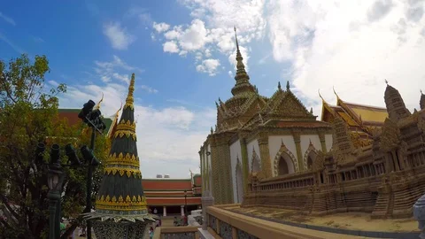 Time Lapse Wat Phra Kaew ( Temple Of Emerald Buddha ) Bangkok , Thailand 库存影片 92683874