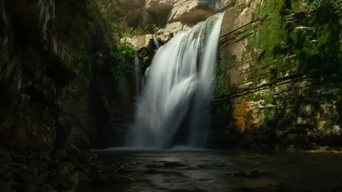 Time lapse of the waterfall in the Hyrcanian forests of Iran Stock Footage 247076046