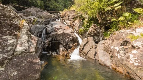 Time-lapse of a waterfall in the knuckle mountains in Kandy Sri Lanka 4K Stock-Footage 106673321