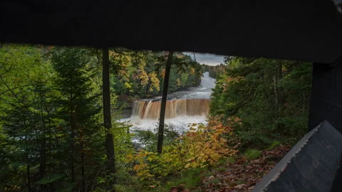 A time-lapse of a waterfall in the woods Stock Footage 137610101