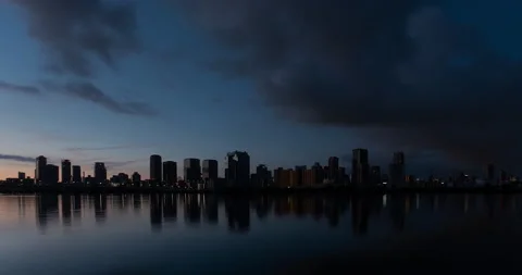 Time-Lapse Waterside city down Osaka Umeda FIX Stock Footage 158057910