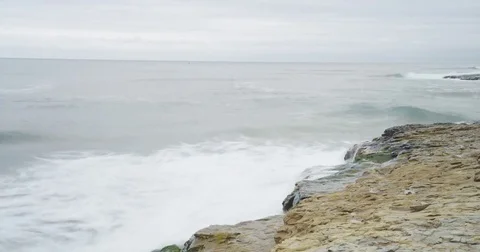 Time lapse of waves at Natural Bridges State Beach in Santa Cruz, California. Stock Footage 72998888