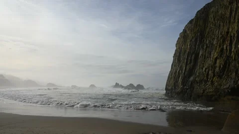 Time Lapse of waves at Seal Rock on the Oregon Coast Stock Footage 147959949