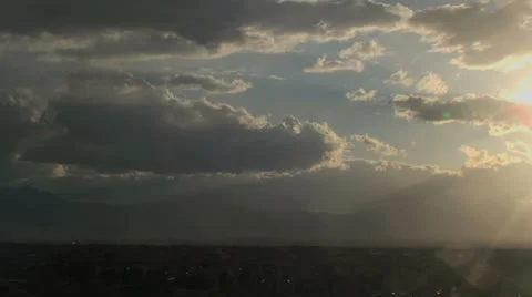 Time lapse weather near sunset Stock Footage 23134953