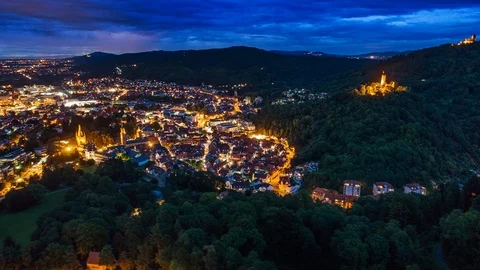 Time Lapse Of Weinheim While Sunset, Germany 4k Vídeos de archivo 89539267