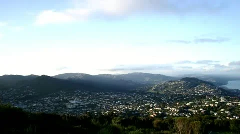 Time Lapse:  Wellington 010 (View of Western Suburbs from Johnstone Hill) Stock Footage 12390235