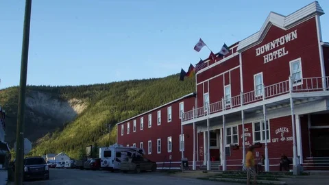 Time lapse of a western bar with hills in the background. Stock Footage 69202811