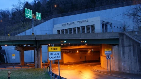 Time lapse of the Wheeling Tunnel in West Virginia Stock Footage 105552871