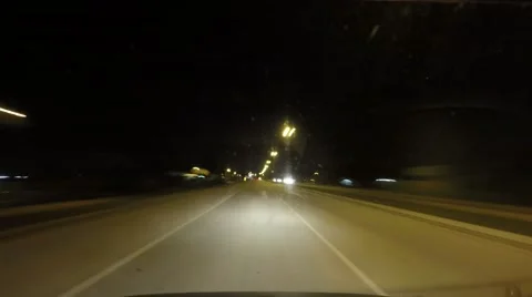 Time Lapse while driving at night scene Stock Footage 50340713