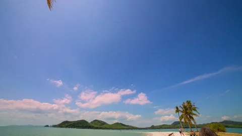 Time lapse white cloud in blue sky above Koh Yao Yai, Phang Nga Thailand. Stock Footage 337123352
