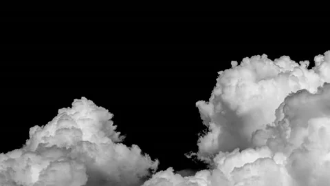 Time Lapse of White cloud isolated on a black background. Stock Footage 131484154