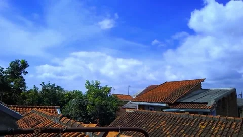 Time Lapse of White Cloud Movement on a Sunny day Stock Footage 304647857