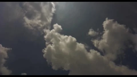 Time Lapse of White Cloud Movement on a Sunny day Stock Footage 304721745