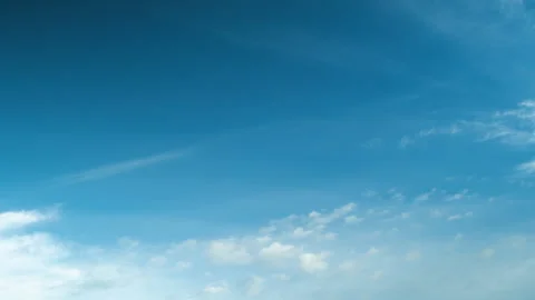 Time-lapse white clouds in blue sky. Idyllic cloudy heaven background Stock Footage 250995252