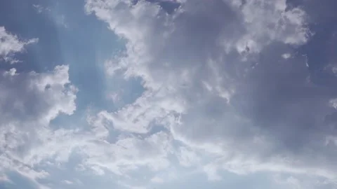 Time Lapse of White Clouds in a Clear Sky during the Day in Good Weather. Atmosp Stock Footage 135644006