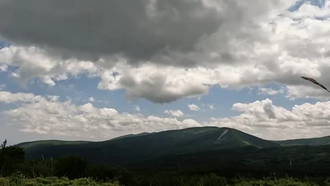 Time Lapse White Clouds Flying Moving in Blue Sky with Sun Rays background Stock Footage 253665972