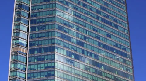 Time lapse: white clouds on the glass wall of an office building Stock Footage 35120805