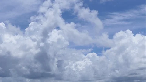 A time lapse of white clouds moving across a blue sky. Stock-Footage 107461595