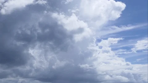A time lapse of white clouds moving across a blue sky. Stock-Footage 107461924