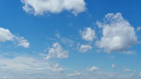 Time-lapse of white clouds moving on blue sky background Video stock 338067520
