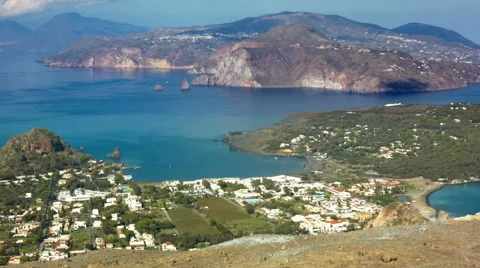 Time-Lapse of White clouds over island Stock-Footage 52056187