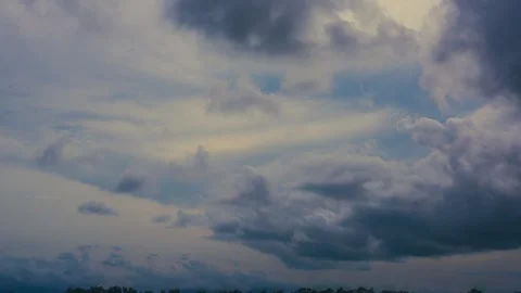 Time lapse of white clouds on the sky , 4K Sky Time lapse Stock Footage 253177525