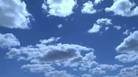 TIme Lapse White Fluffy Clouds 720 Stock Footage 12024937