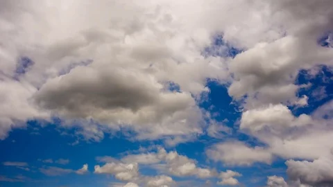 Time lapse of white fluffy clouds Dissolving In The blue sky. Stock Footage 76507199