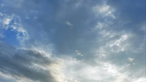 Time Lapse of White fluffy clouds in the blue sky background. Stock Footage 94224189