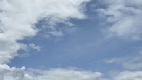 Time Lapse of White fluffy clouds in the blue sky background. Stock Footage 94226408