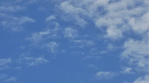 Time Lapse of White fluffy clouds in the blue sky background Stock Footage 94440661