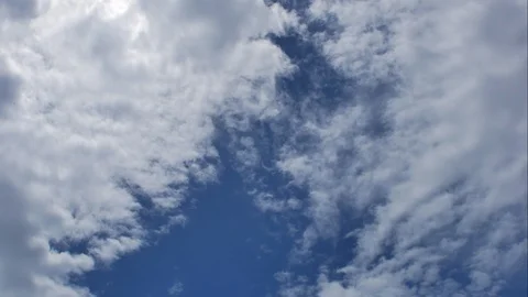 Time Lapse of White fluffy clouds in the blue sky Stock Footage 95536099
