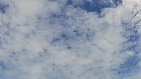 Time Lapse of White fluffy clouds in the blue sky background Stock Footage 95537385