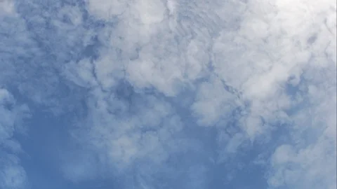 Time Lapse of White fluffy clouds in the blue sky background Stock Footage 97869614