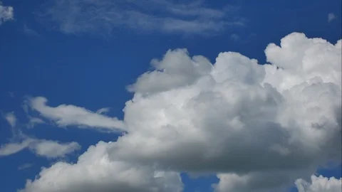 Time Lapse of White fluffy clouds in the blue sky background Stock Footage 109171573