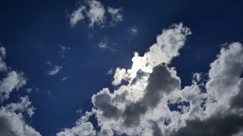 Time Lapse of White fluffy clouds in the blue sky background Stock Footage 109272409