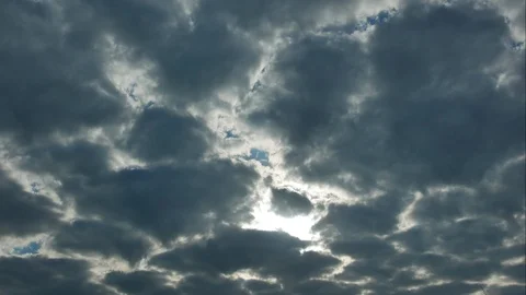 Time Lapse of White fluffy clouds in the blue sky Stock Footage 122183386