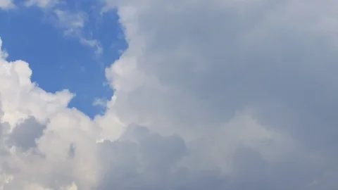 Time Lapse white, grey, blue, storm clouds on background blue sky 스톡 동영상 76644929