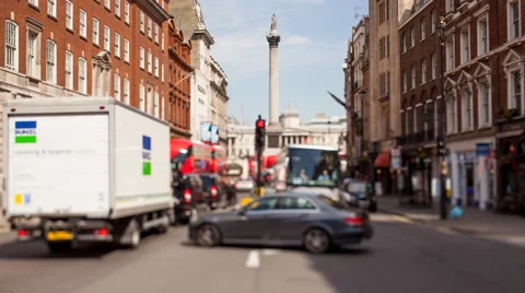 Time lapse of Whitehall looking towards Trafalgar Square Stock Footage 64656425