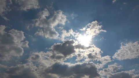 Time lapse of wide angle clouds in the blue sky Stock Footage 112632859
