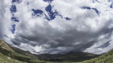 Time Lapse wide angle with clouds over Rocky Mountains Stock Footage