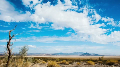 Time Lapse - Wide Angle Cloudscape in Desert Stock Footage 42907454