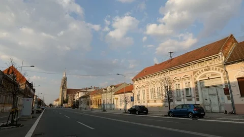 TIME LAPSE - wide empty street during the quarantine due to corona virus Stock Footage 127558416