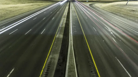 Time Lapse -  Wide Interstate Traffic Stock Footage 39508689