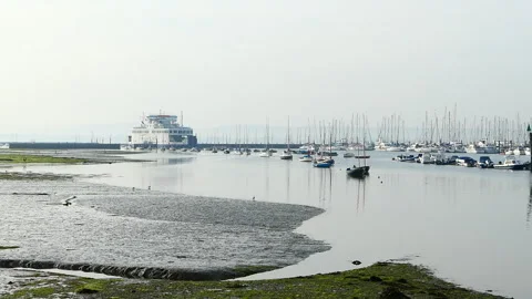 Time-lapse of Wightlink Ferry arriving into Southampton Stock Footage 244845150