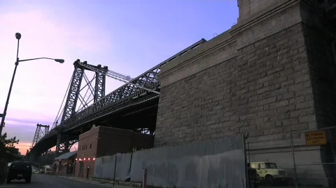 Time Lapse -Williamsburg Bridge, Sunset 動画素材 542383