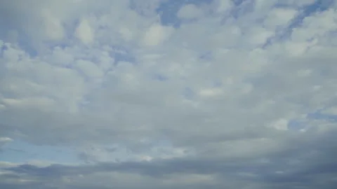 Time lapse, the wind drives stratus cumulus clouds across the blue sky Stock Footage 279173921