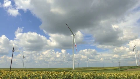Time lapse wind turbines Видео 92421648