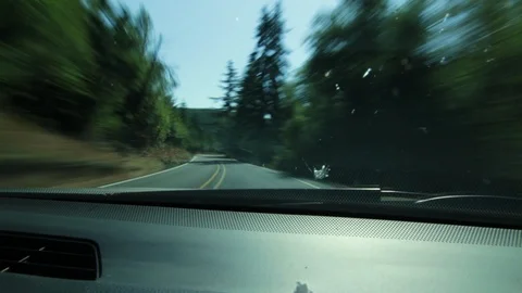 Time Lapse winding Oregon Forest drive Stock Footage 86957724
